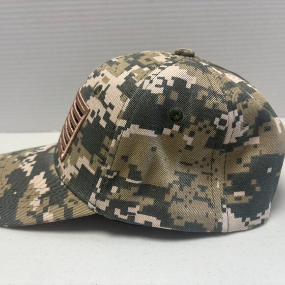 Digital Camo American Flag Patriot Hat Adjustable Cap - OS - CL - Picture 4 of 5